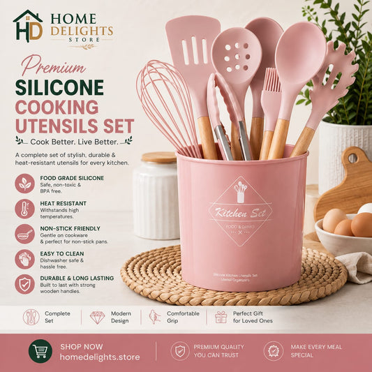 PREMIUM SILICONE COOKING UTENSILS SET